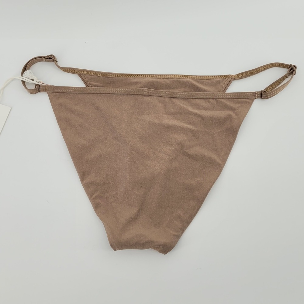 Good American Bikini Bottom Womens 4 Latte Adjustable GSWO097 Brown Swimwear - Picture 2 of 4
